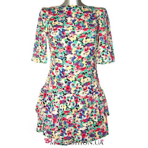 Платье-туника из москрепа с цветочным принтом