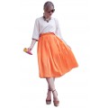 Оранжевая хлопковая юбка средней длины