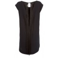 Стильное чёрное платье с длинной бахромой