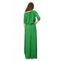 Зелёное трикотажное платье максимальной длины