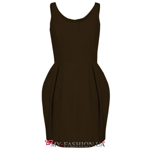 Коктейльное платье средней длины чёрного цвета