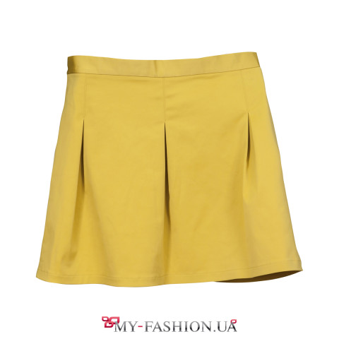 Жёлтая короткая юбка большого размера