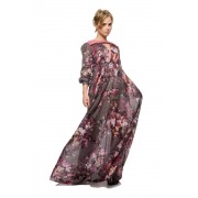 Длинное платье с палитрой осенних красочных цветов