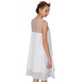 Короткое платье молочного цвета на кокетке