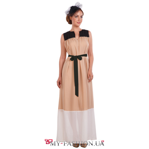 Восхитительное комбинированное летнее платье