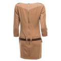 Дизайнерское строгое бежевое платье
