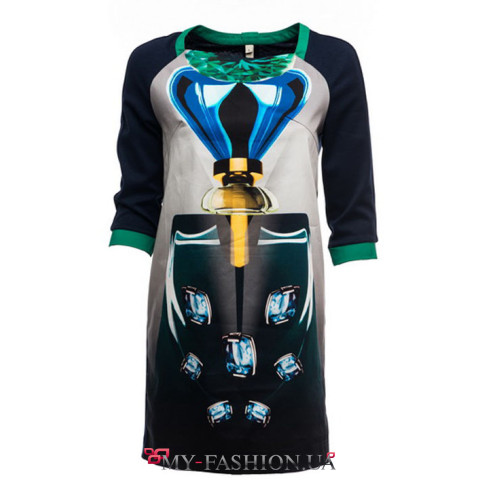 Короткое черное платье с принтом от Андре Тана Короткое черное платье с принтом от Андре Тана