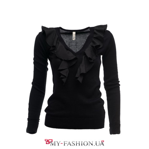 Черная шерстяная кофта от Андре Тана Черная шерстяная кофта от Андре Тана