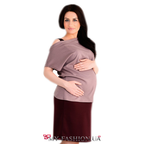 Стильный трикотажный костюм для будущих мам