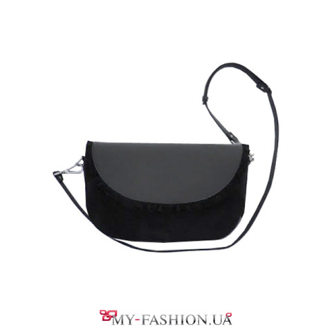 Кожаная сумка "Ажурный клапан" с ремешком