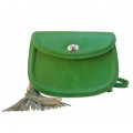 Зелёная сумочка из натуральной кожи