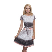 Трикотажное летнее платье с принтом в розы