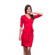 Красное деловое платье из трикотажа