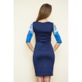 Шикарное синее комбинированное платье