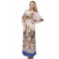 Элегантное платье-макси с принтом греческих колонн