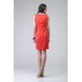 Привлекательное строгое платье оранжевого цвета