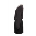 Черное шелковое платье свободного силуэта на поясе- резинке