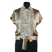 Шёлковая блузка с батистовой манишкой