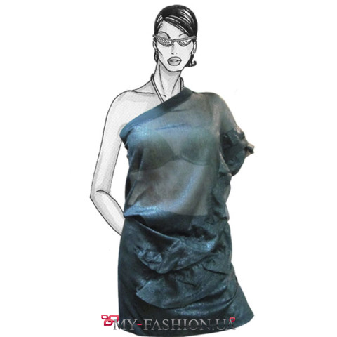 Модная туника с ассиметричным вырезом горловины