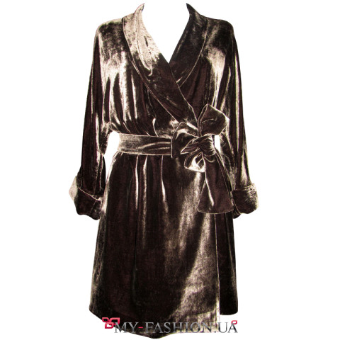 Шёлковый халат шоколадного цвета Шёлковый халат шоколадного цвета