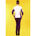 Стильный брючный костюм яркой фиолетовой расцветки