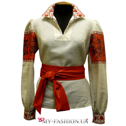 Рубашка-вышиванка с орнаментальным узором