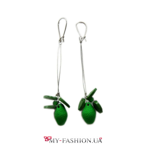 Серьги оригинальные "Лайм" Ярослава Косенко