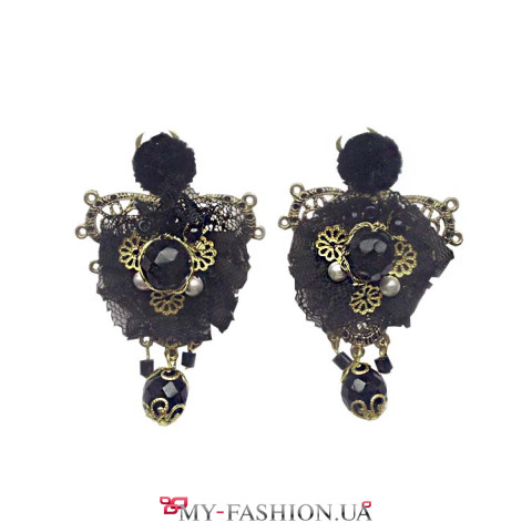 Винтажные дизайнерские серьги-клипсы