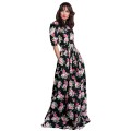 Шикарное длинное платье с крупными розами