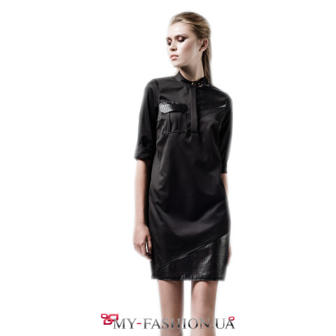 Платье-рубашка чёрного цвета