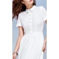 Длинное платье-рубашка белого цвета