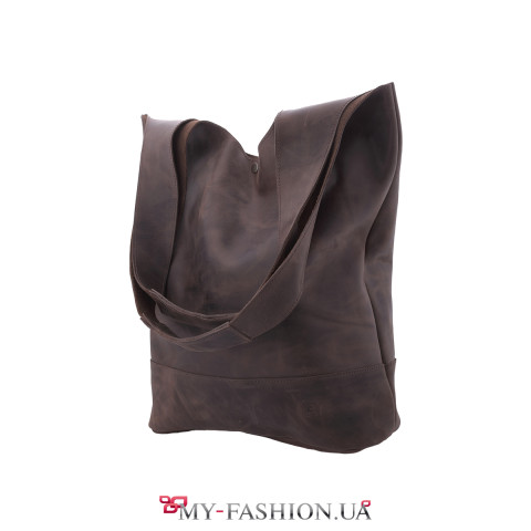 Мягкий кожаный пакет с внутренним карманом