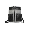 Стильный серый рюкзак из войлока с кожаными карманами