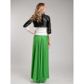 Юбка в пол насыщенного зеленого цвета