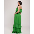 Зеленый сарафан макси 2020