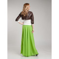 Длинная двухслойная юбка цвета лайма