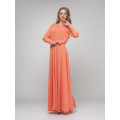 Персиковое платье максимальной длины