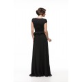 Восхитительное чёрное длинное платье с басочкой