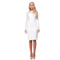 Белое коктейльное платье со вставками
