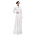 Нарядное белое платье максимальной длины