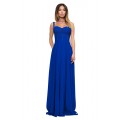 Насыщенно-синее платье максимальной длины