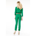 Зелёный хлопковый брючный костюм