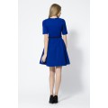 Привлекательное синее платье с короткими рукавами