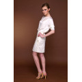 Белая юбка на подкладке с металлическим декором на карманах Белая юбка на подкладке с металлическим декором на карманах