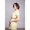 Короткое платье-рубашка из жёлтого штапеля