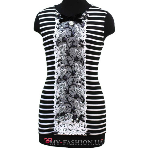 Майка футболка из полосатенького трикотажа Майка футболка из полосатенького трикотажа