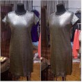 Стильное серебряное платье с напылением