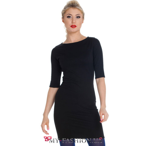 Платье черное трикотажное Платье черное трикотажное