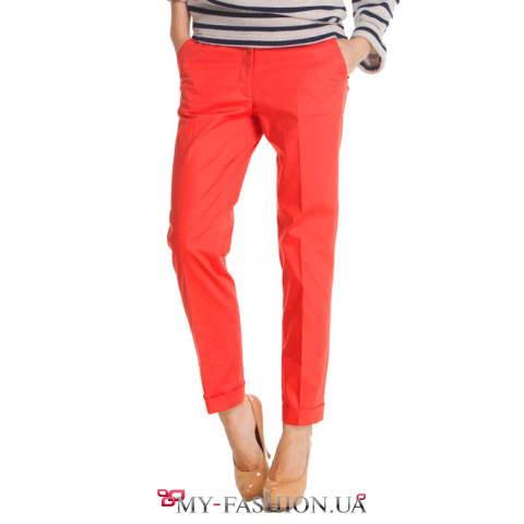 Брюки узкие красные Брюки узкие красные