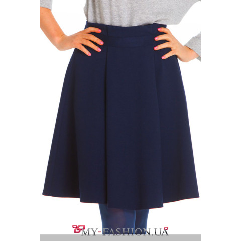 Синяя хлопковая юбка